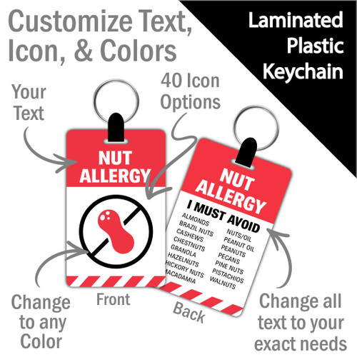 Custom Allergy List Keychain