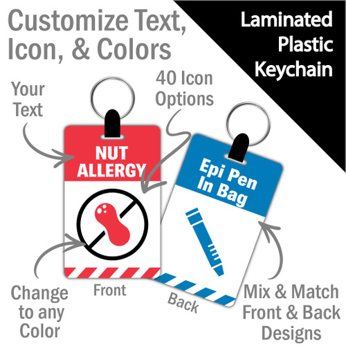 Custom Allergy Alert Keychain