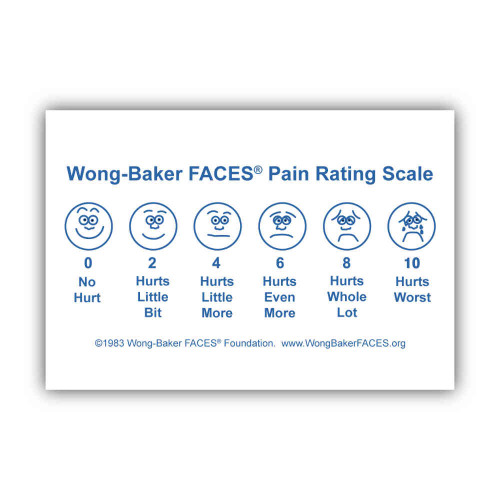 Wong-Baker FACESÃ¢â€žÂ¢ Pain Rating Scale Large Poster 13"x19"