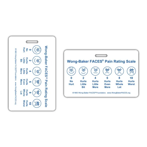 Wong-Baker FACES™ Pain Rating Scale with Numeric Rating Scale Badge Card