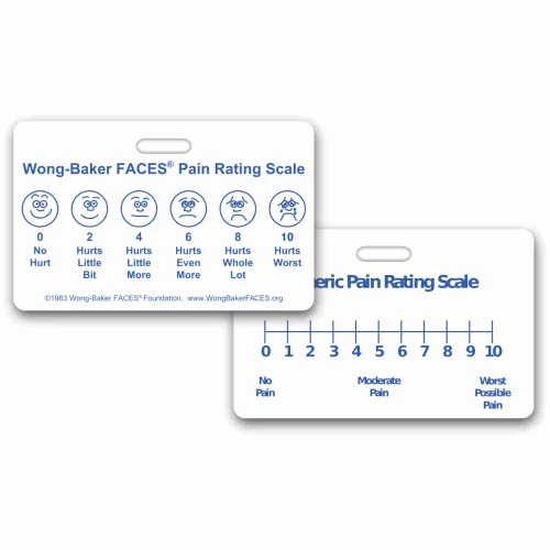 Wong-Baker FACES™ Pain Rating Scale with Numeric Rating Scale Badge Card