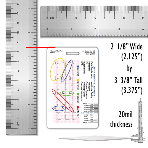 12 Lead STEMI Tool w/ Corresponding Vessels Chart Badge Card