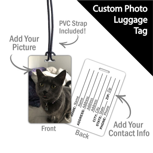 Custom Photo Luggage Tag with PVC Strap (2.125x3.375)