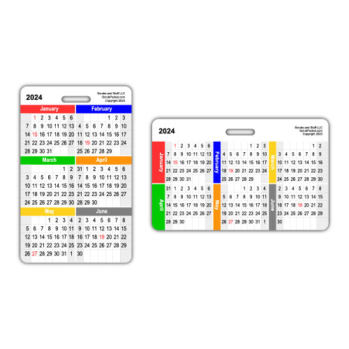 2024 Month by Month Calendar Badge Card