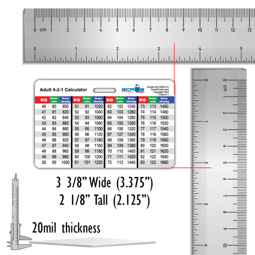 Fluids 4-2-1 Calculator Adult Badge Card