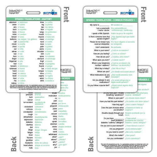 Spanish Translation 2 Card Badge Card Set