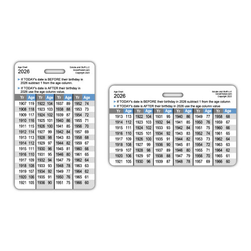 Age Calculation Chart Badge Card Age Calculation Chart Badge Card