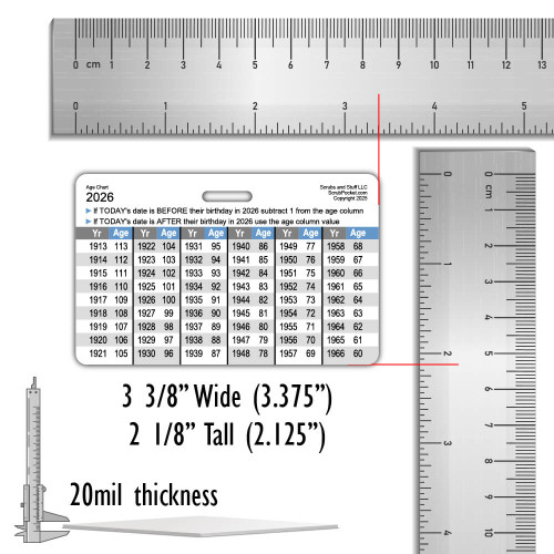 Age Calculation Chart Badge Card