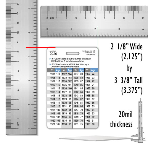 Age Calculation Chart Badge Card