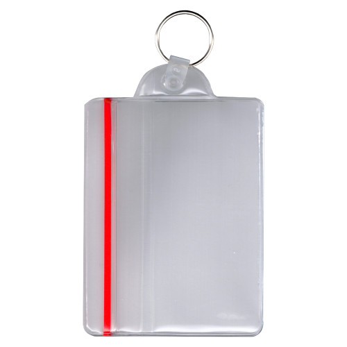 Badge Holder with Zipper Closure and Key Ring