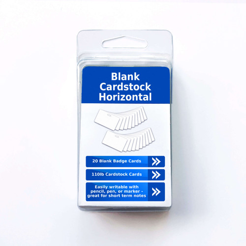 Blank Cardstock Writable Badge Card 20pk