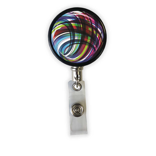 Colorful Swirls Heavy Duty Steel Cord Badge Reel