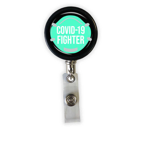 COVID-19 Fighter Heavy Duty Steel Cord Badge Reel