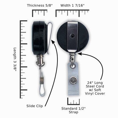 Double Hearts Heavy Duty Steel Cord Badge Reel