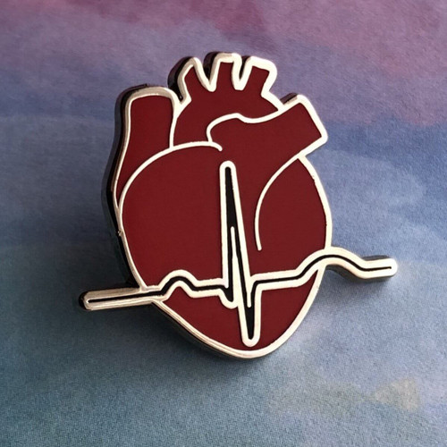 EKG Heart Pin