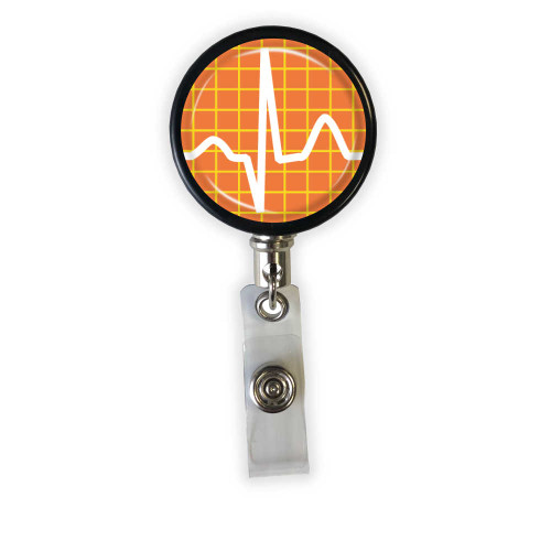EKG Rhythm Heavy Duty Steel Cord Badge Reel
