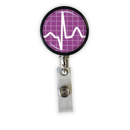 EKG Rhythm Heavy Duty Steel Cord Badge Reel