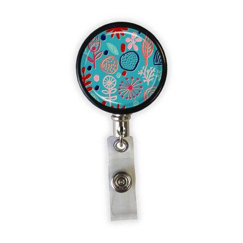 Flowers and Leaves Heavy Duty Steel Cord Badge Reel