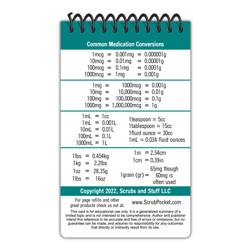 Medication Formulas 3x5" Notepad - Heavy Duty Reusable Covers