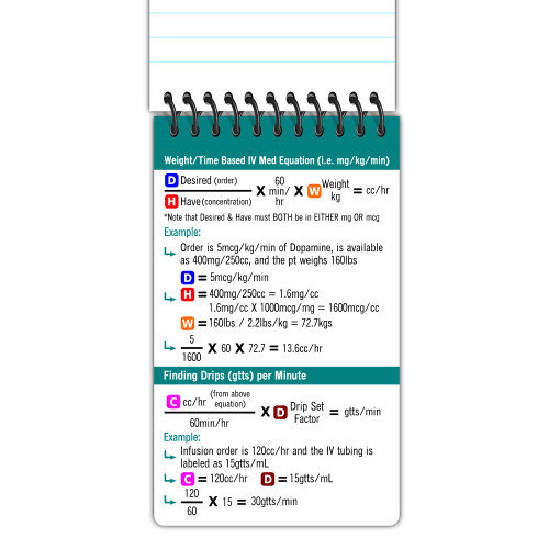 Medication Formulas 3x5" Notepad - Heavy Duty Reusable Covers