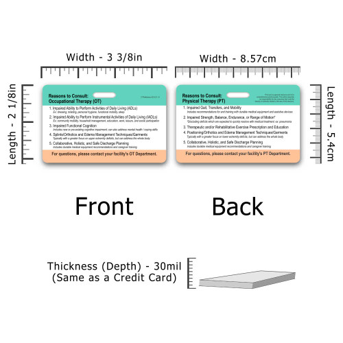 OT PT Consult Guidelines Badge Card