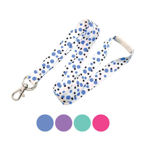 Polka Dot Lanyard w/ Trigger Hook & Split Ring