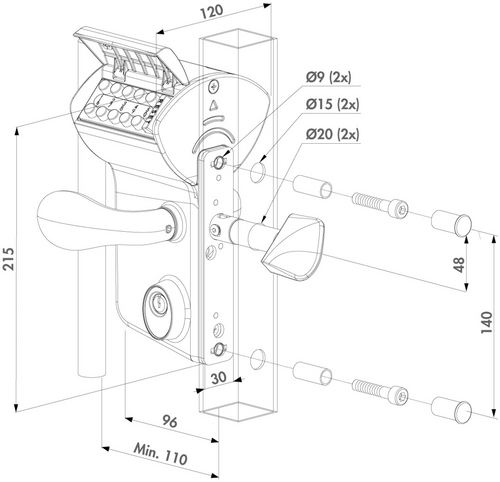 Leonardo Sliding Lock - Black