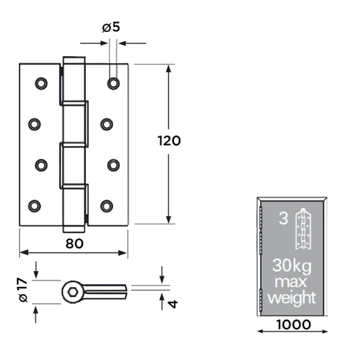 SA120 Spring Hinge/Single Hinge