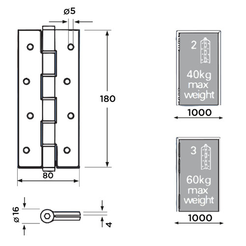 SA180 Spring Hinge/Single Hinge