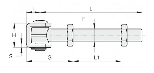Galvanised Long Rod Hinge with Bracket