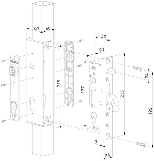 Hybrid Metal Gate Insert Lock For Welding Box