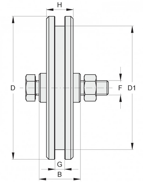 Galvanised Wheel With Bearings "U" Groove