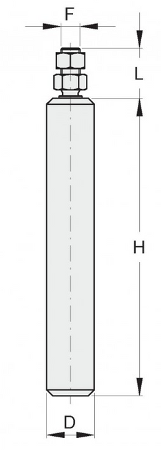 Long White Nylon Guide Roller - 118.4 Guide with 2 nuts