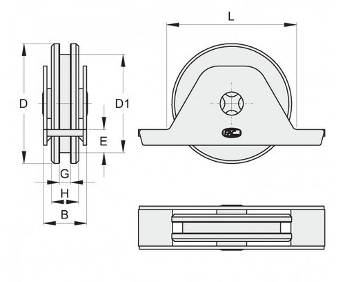 Galvanised Wheel With Internal Support Bracket "U" Groove
