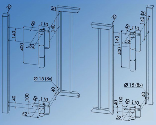 Mammoth Hydraulic Gate Closer & Hinge Kit - 180º Opening