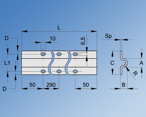 Surface Mount Guide Rail 720/Z3F