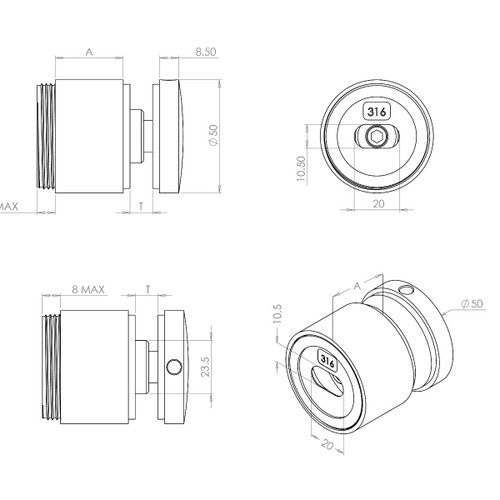 Adjustable Glass Stand Off's