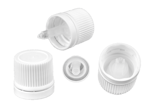 18 MM WHITE PP - POLYPROPYLENE VERTICAL DROPPER CAPS UNLINED 5000 CS(333493)