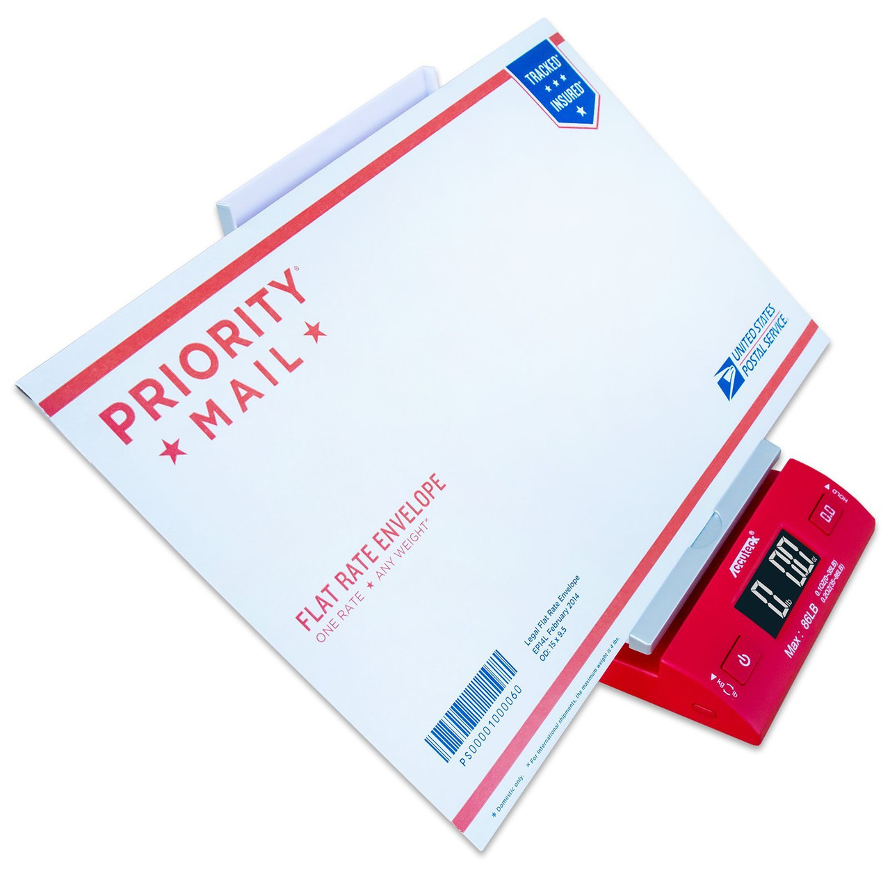 Accuteck DreamRed 86 Lbs Digital Postal Scale Shipping Scale Postage with USB&AC Adapter, Limited Edition