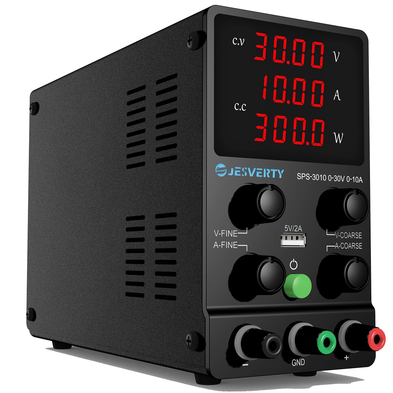 Jesverty DC Power Supply Variable, 0-30V 0-10A Adjustable