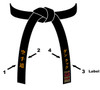 Personal Names  / Style Names on EMBROIDERY 1 and/or EMBROIDERY 3 (Label end) will show when the belt is tied.
