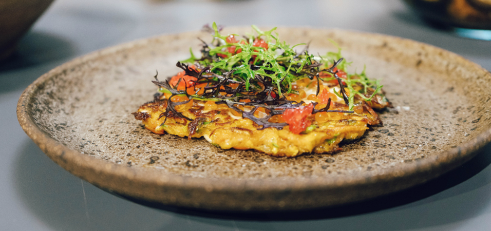 Spanner Crab Okonomiyaki (Japanese Pancake)