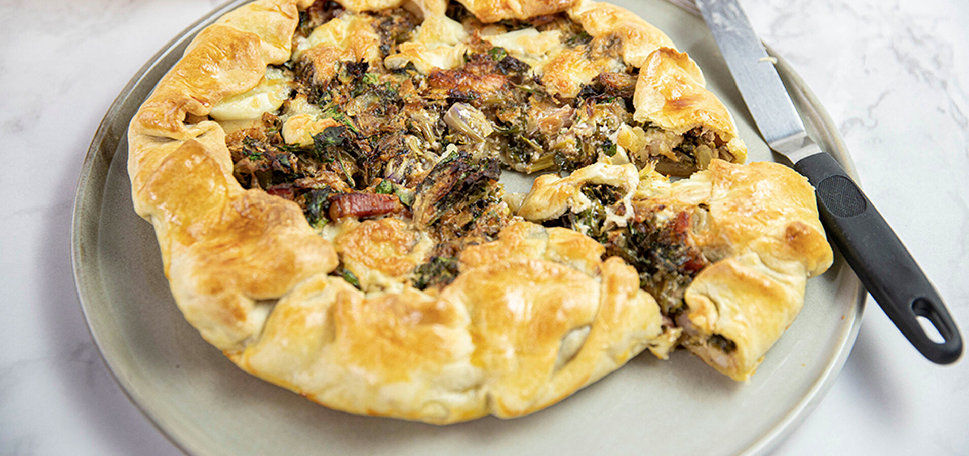 Kalette and Ricotta Galette - Global Knives Australia