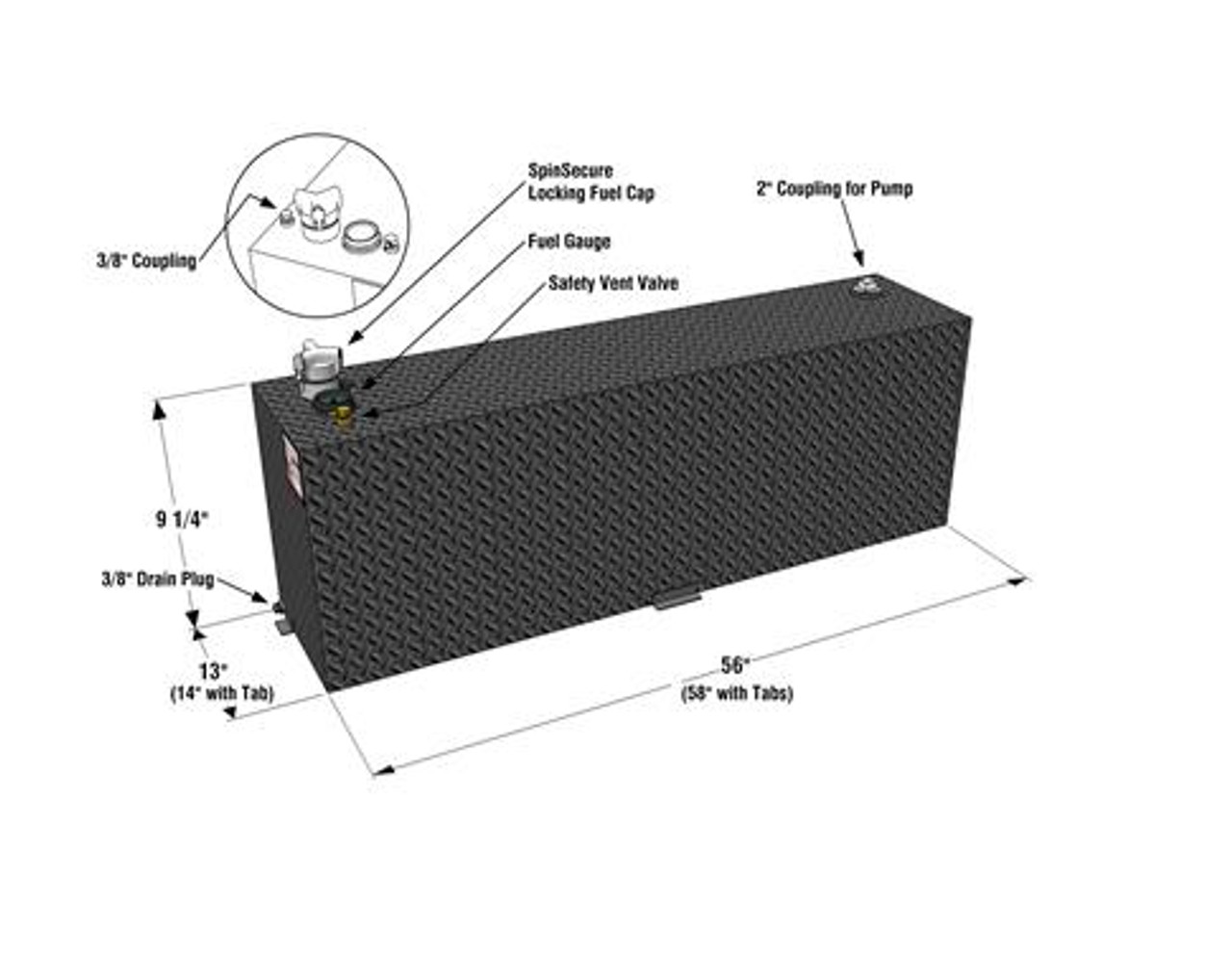 Rds 60 Gallon Capacity Auxiliary Fuel Tank Black 71212pc Bendtrailers Com