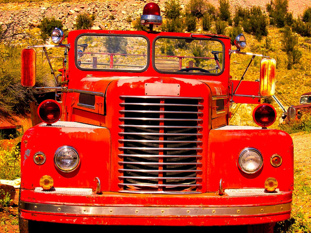 Vintage Fire Truck - Gold King Mine & Ghost Town