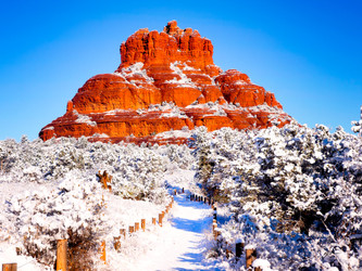 Bell Rock with Snow - Sedona, Arizona