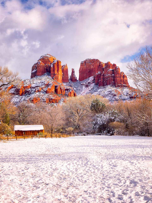Snowy Cathedral Rock - Sedona - Arizona