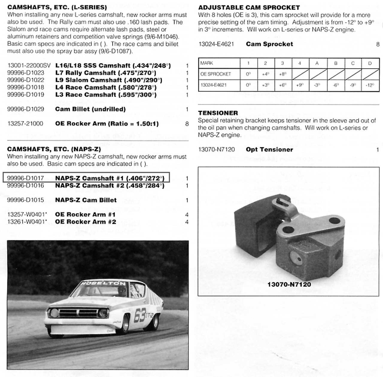 X NAPS-Z Z20 Z22 Z24 Performance Cam .406