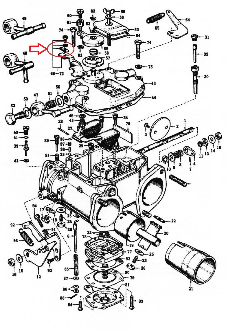 なかっちページ X Choke Cable Clamp Mikuni Solex 44PHH S4 & Is Also Part Of N107