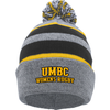 UMBC Women Tricolor Pom Beanie